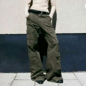 H&M Khaki Green Utility Cargo Pants